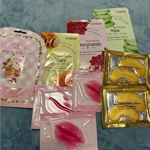 Koneuk & Assorted Hydrating Sheet Mask Bundle - Pink, Gold, Green